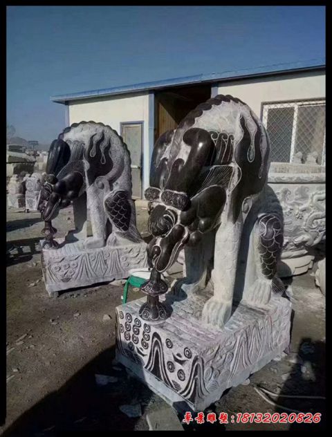 门口青石仿古避水兽石雕