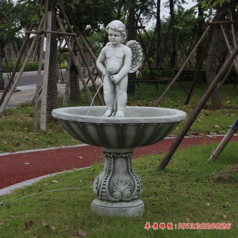 小区西方人物石雕喷泉