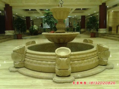 酒店双层欧式喷泉石雕