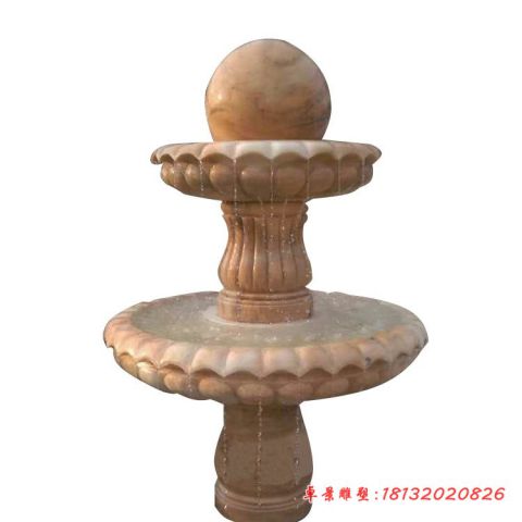 石雕别墅双层风水球