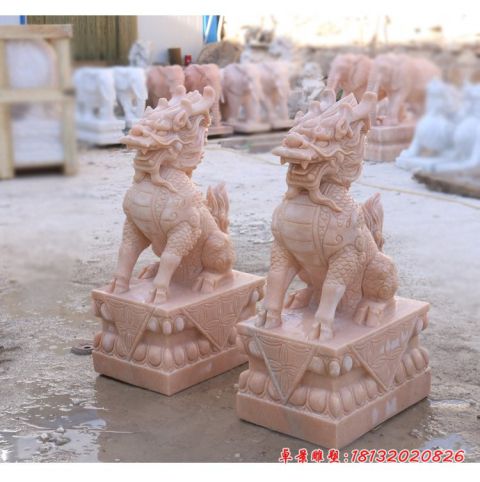 企业门口镇宅麒麟石雕