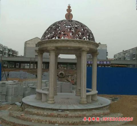 公园欧式圆顶石雕凉亭