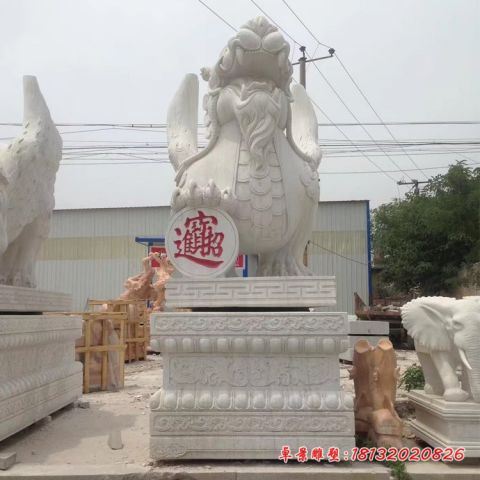 招财进宝汉白玉门口貔貅石雕