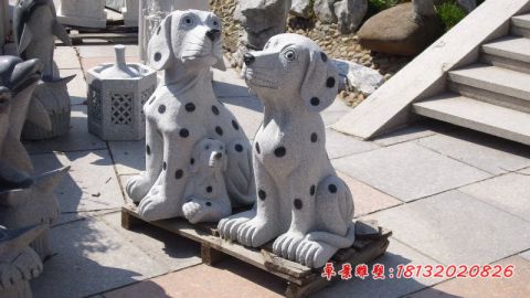 大理石公园动物石雕狗