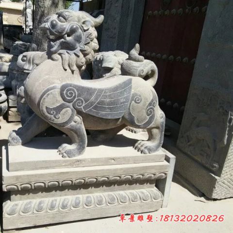 青石仿古招财石雕貔貅