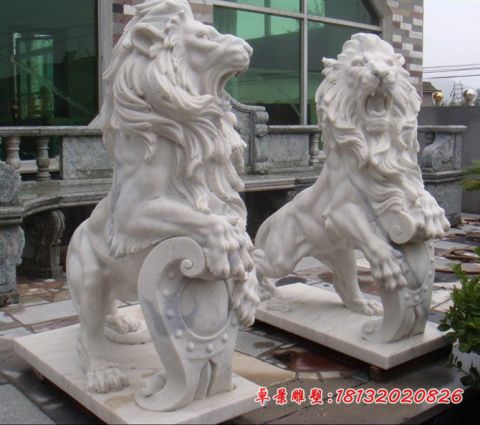 大理石立式西洋狮子石雕