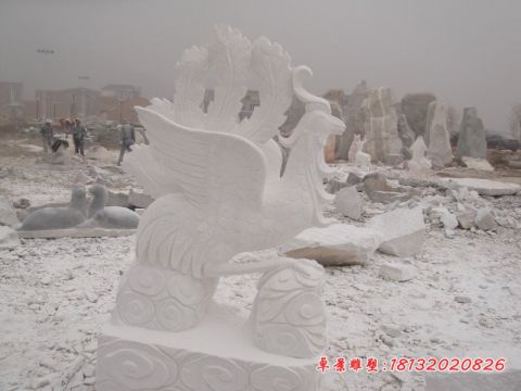 公园大理石凤凰石雕