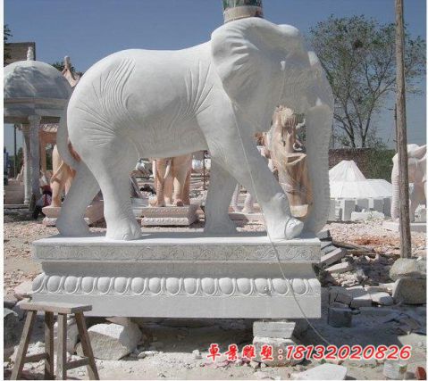 汉白玉企业大象石雕