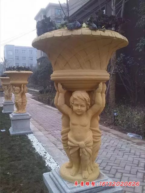 小区西方欧式花盆石雕