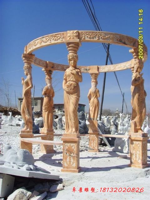 西方人物欧式石雕凉亭