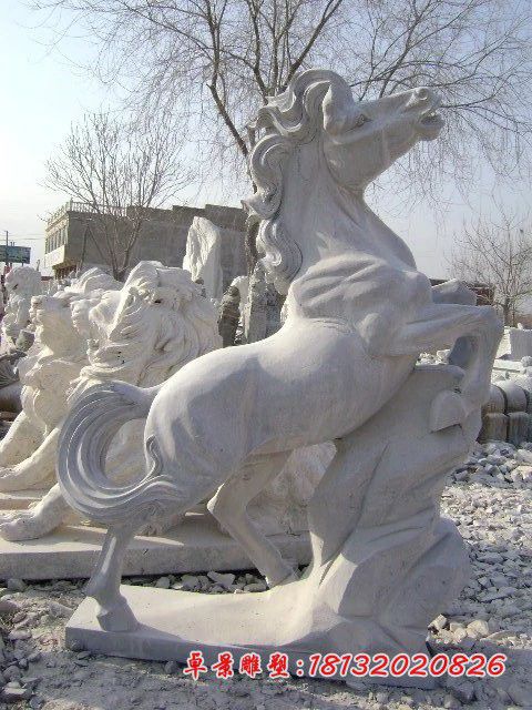 企业汉白玉马石雕