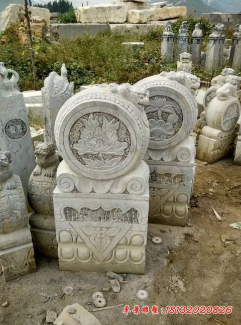 门口青石仿古门墩