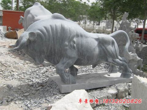 青石仿古拓荒牛石雕