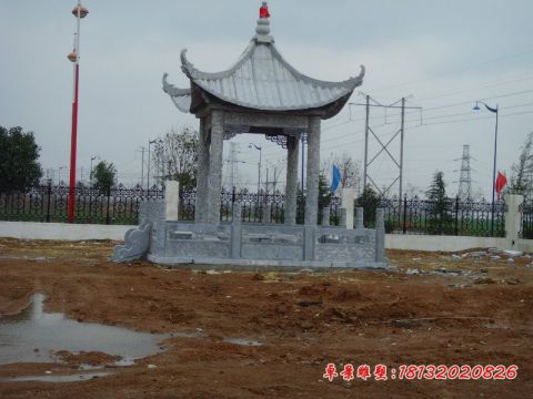 青石仿古凉亭石雕