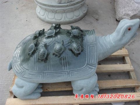 大理石母子乌龟石雕