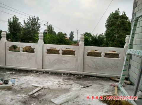 汉白玉公园栏板石雕