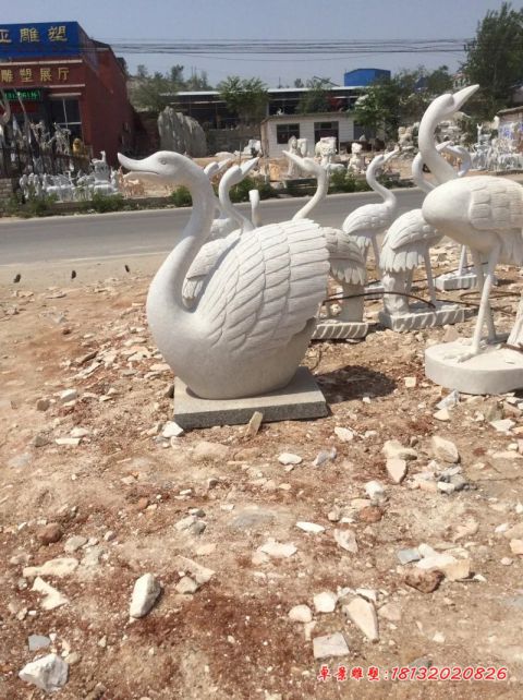 公园大理石天鹅石雕