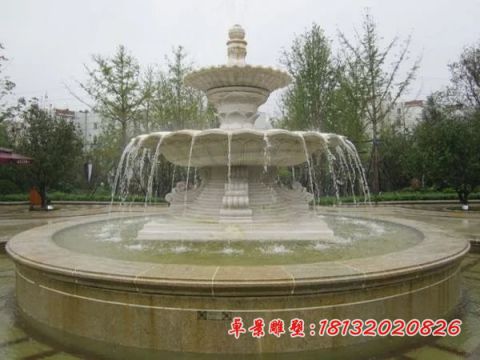 公园双层石雕喷泉