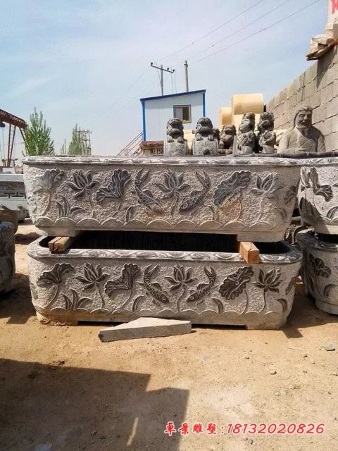 青石仿古公园水缸石雕