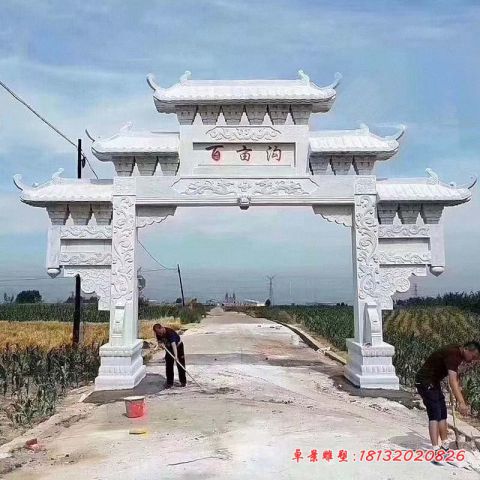 村庄单门五楼牌坊石雕