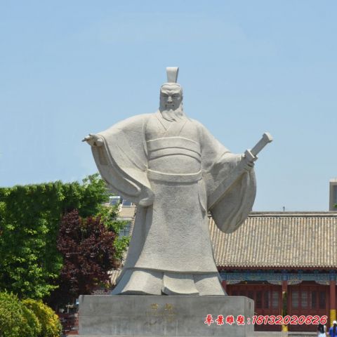 景区古代名人曹操石雕