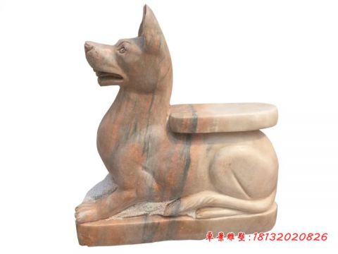 晚霞红十二生肖石雕