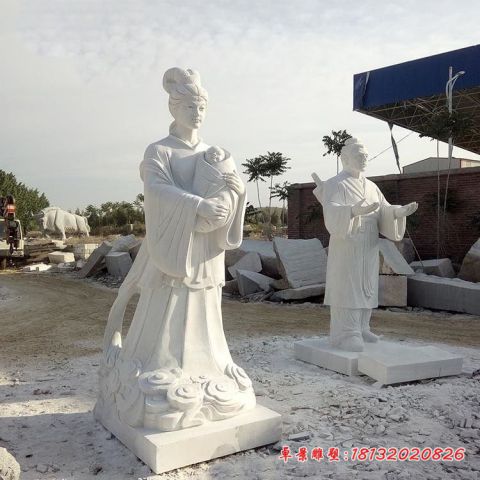 汉白玉牛郎织女人物石雕