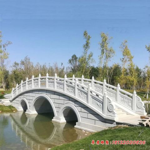 公园汉白玉桥梁栏板石雕