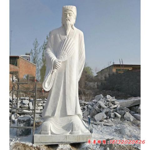 汉白玉古代名人诸葛亮石雕
