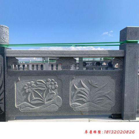 花岗岩花朵浮雕石栏板