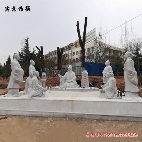 古代名人孔子杏坛讲学石雕