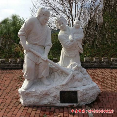 二十四孝人物埋儿奉母石雕