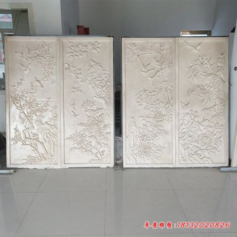 梅兰竹菊石浮雕