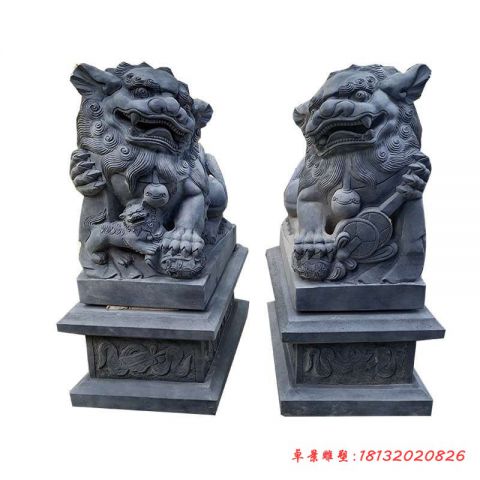 门前仿古南方狮子石雕