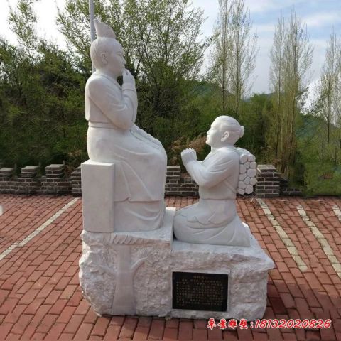 二十四孝人物啮指痛心人物石雕