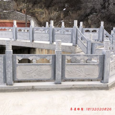 青石仿古景区栏板石雕