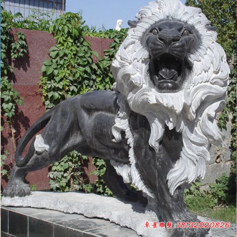 公园动物狮子石雕