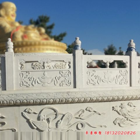 寺庙法器浮雕石栏板