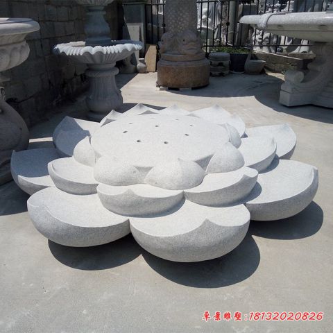 公园汉白玉荷花石雕