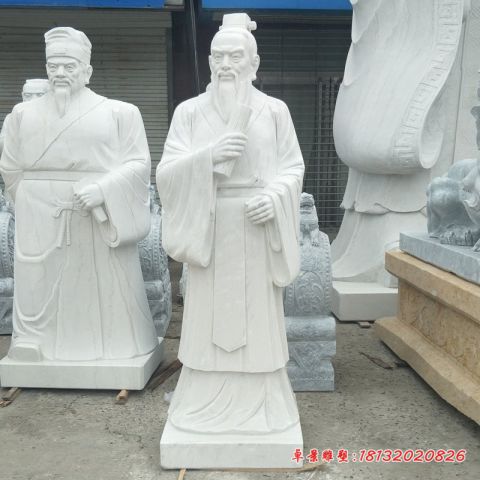 汉白玉古代名人孟子石雕