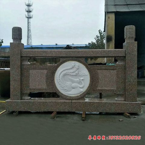凤凰浮雕石雕栏板