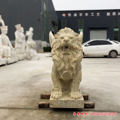 小区喷水狮子石雕