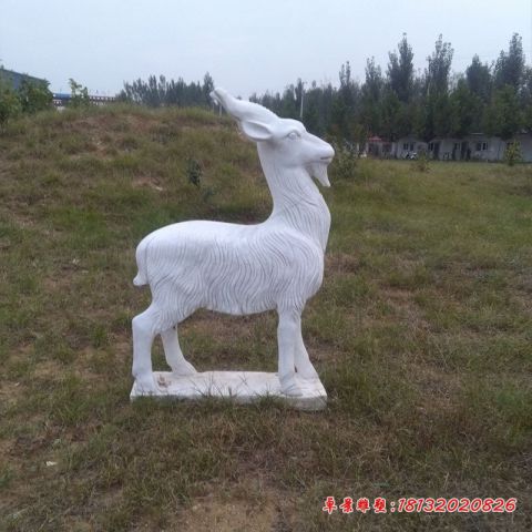 大理石羊公园动物石雕