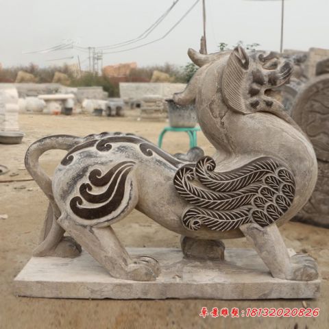 青石龙生九子狴犴石雕