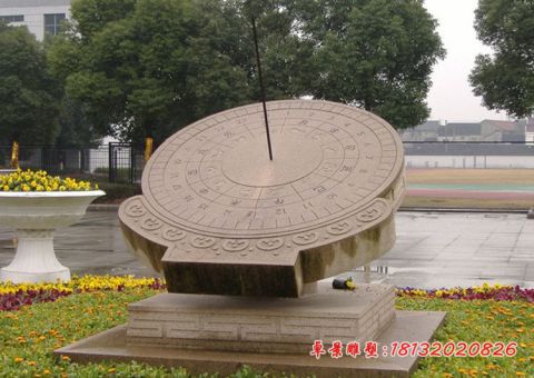 景区大理石赤道式日晷石雕