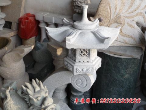 庭院汉白玉小型石雕灯