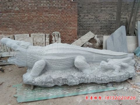 公园动物鳄鱼石雕