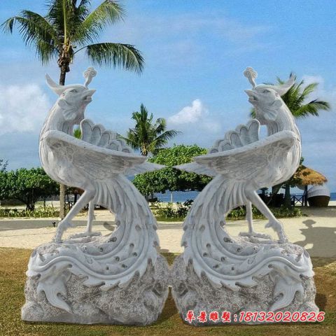 小区大理石凤凰石雕