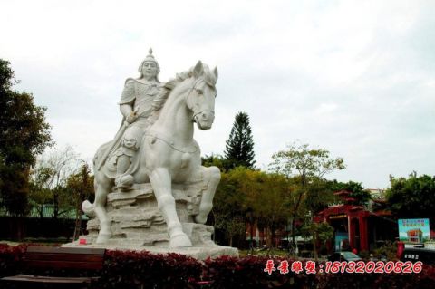 景区古代名人骑马郑成功石雕