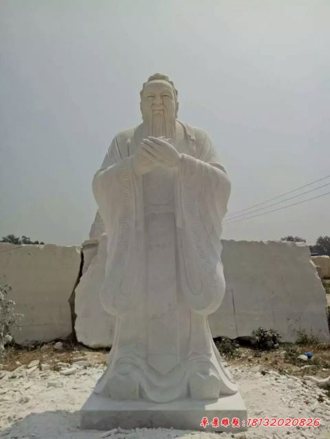 校园古代名人孔子行教像石雕